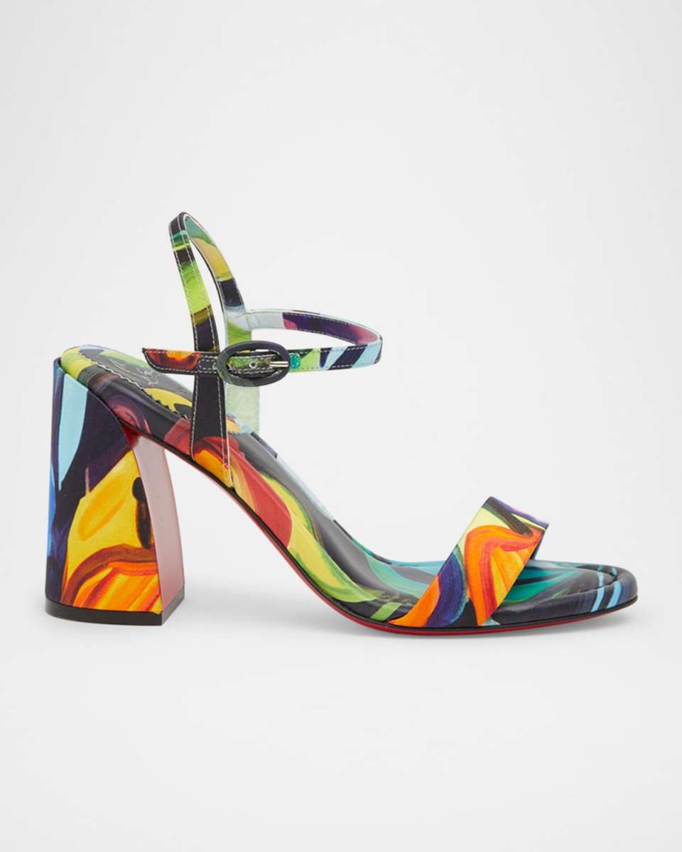 Miss Jane Multi Red Sole Ankle-Strap Sandals